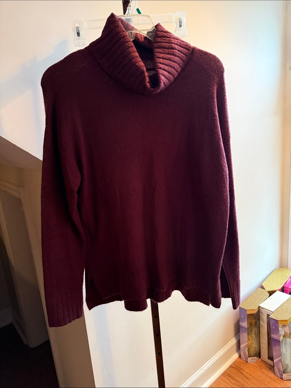 The Limited Women's Burgundy Turtleneck Sweater